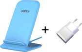 Draadloze Qi Oplaadhouder voor Smartphones - 10W - Incl. AC adapter - Blauw