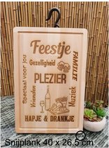 Houten Snijplank Broodplank Feestje Hapjes Tapas Borrel  Plank Drankjes  Gepersonaliseerde Cadeau Geschenk Verjaardag Moederdag