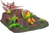 Flamingo Aquarium Decoratie Radha Rots + Plant Hoek 27,5X27,5X10Cm