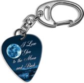 Plectrum sleutelhanger I Love You to the Moon and Back