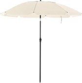 MIRA Parasol met een boogdiameter van 2 m, Zonbescherming - Kantelbaar - Draagtas voor strand, tuinen, balkon en zwembad - Beige