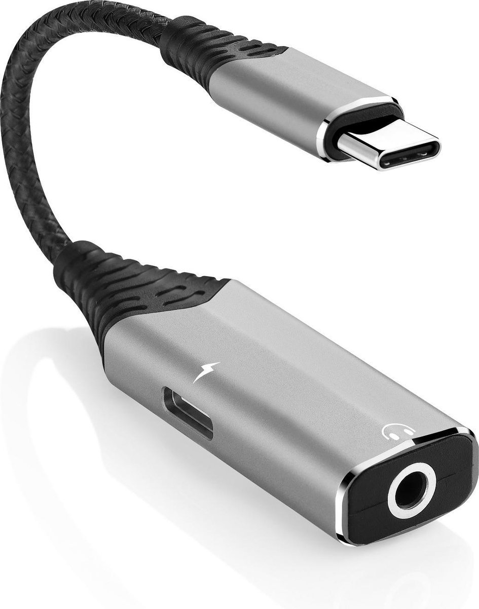 PEPPER JOBS 2 in 1 USB C Male Naar USB C Laadpoort AUX 3 5mm Jack Hub pepper-jobs-2-in-1-usb-c-male-naar-usb-c-laadpoort-aux-3-5mm-jack-hub