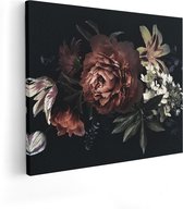 Artaza Canvas Schilderij Bloemen Op Een Zwart Achtergrond - 100x80 - Groot - Foto Op Canvas - Canvas Print