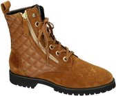 DL Sport Dames Veterboots - Cognac/Caramel - Maat 38