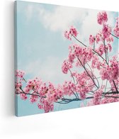 Artaza - Peinture sur Toile - Arbre Fleur Rose - Fleurs - 100x80 - Groot - Photo sur Toile - Impression sur Toile