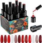 Sefaras Gel Nagellak - 9-Delige set - Rood - 9-delige set voor UV lamp - Glanzend of mat - 1x Base Coat & 2x Top Coats