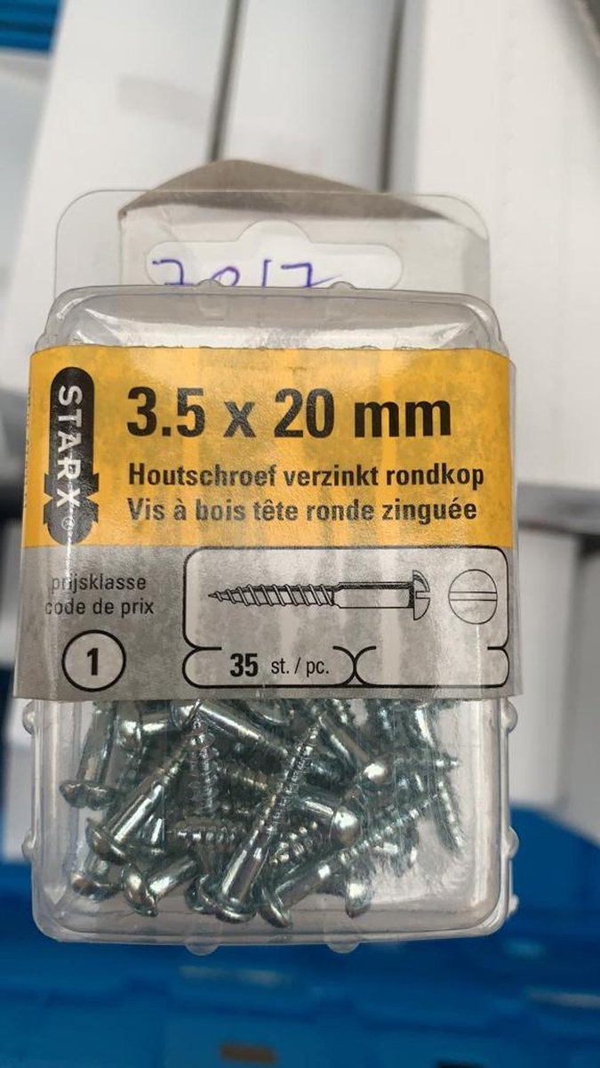 Starx 3.5x20mm Houtschroef verzinkt rondkop 35st prijsklasse 1