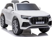 Audi Q8 Quattro S-Line Wit - Ledere zit - Softstart | Elektrische Kinderauto | Met afstandsbediening | Kinderauto voor 1 tot 6 jaar
