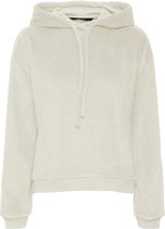 VERO MODA VMKAMMIE LS AVY RIB HOODIE Oatmeal Dames Trui - Maat XS