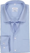 Seidensticker regular fit overhemd - lichtblauw fil a fil - Strijkvrij - Boordmaat: 38
