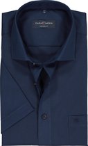 CASA MODA modern fit overhemd - korte mouw - donkerblauw - Strijkvriendelijk - Boordmaat: 44