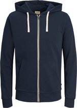 JACK & JONES slim fit sweatvest katoen - middeldik - donkerblauw -  Maat: S