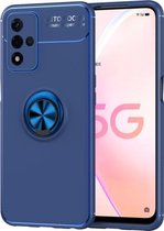 Voor OPPO A93s 5G metalen ringhouder 360 graden roterende TPU-hoes (blauw)