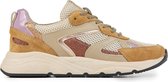 Lina Locchi Sneakers Dames - Lage sneakers / Damesschoenen - Leer - L1104      -  Cognac combi - Maat 36