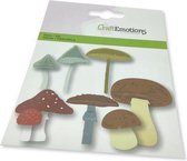 CraftEmotions Die - paddestoelen mix Card 11x9cm -cm -cm