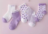 5 paires de chaussettes Bébé New né - ensemble chaussettes bébé - 0-6 mois - chaussettes bébé violet - pack multiple