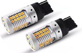 T20 7440 WY21W No Hyper Flashing High Power LED Oranje Canbus knipperlichten (set)