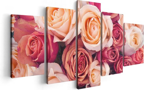 Artaza Toile Peinture Fond Roses Roses - Fleurs - 100x50 - Image Sur Toile - Impression Sur Toile