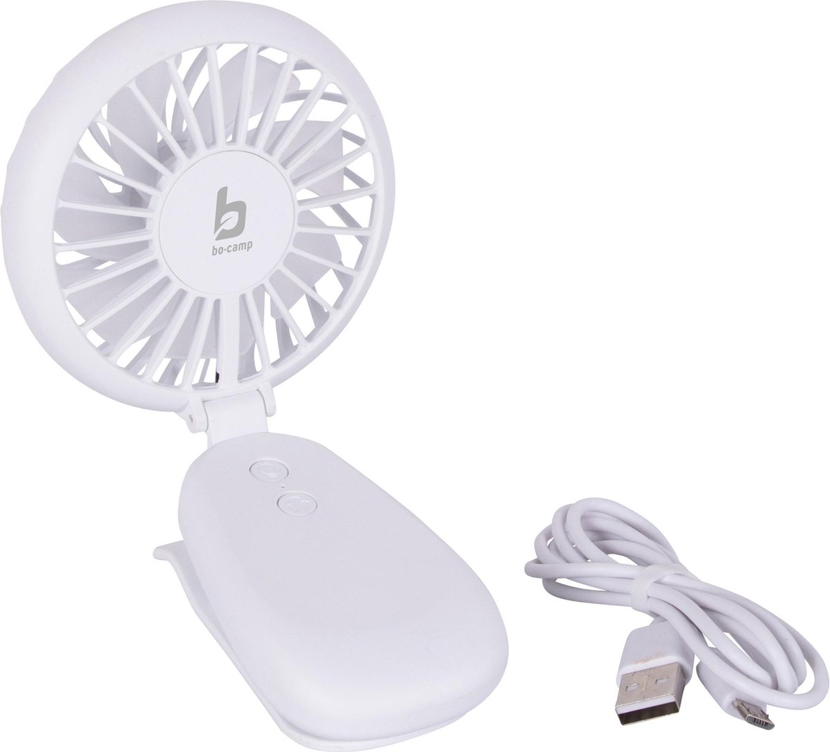 Bo-Camp Ventilator met klem - Mini - Oplaadbaar - Wit