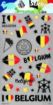 stickers Belgi√´ 20 x 10 cm folie papier 28 stuks