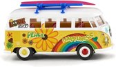 miniatuurbusje VW T1 Flower Power die-cast zink 1:87 geel