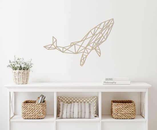 Baleine géométrique Décoration murale contreplaqué bouleau MDF 678x400mm