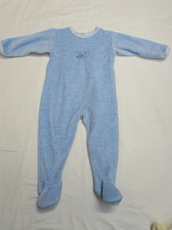 petit bateau , jongens , pyjama , velour in blauw , jardin , 18 maand 81