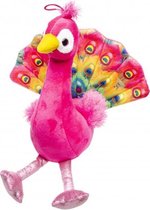 knuffel pauw roze 27x12 cm