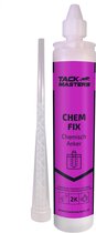 Tackmasters - Chemisch anker - Chemfix 300 ml - Chemische verankering - Draadstang - Draadeind - Verankering muur - Injectie mortel - Polyester - Epoxy hars - Mengtuit - Kitpistool