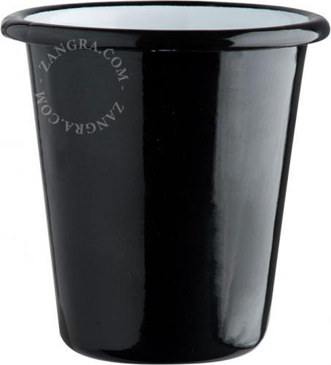 Zangra emaille beker 31 cl - zwart