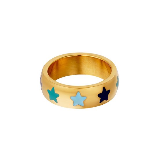 yehwang candy ring goud blauw met sterren