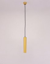 Hanglamp - mat goud koker cilinder - Ø 5.5cm - 30cm