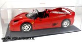 Ferrari F50 1995 (Rood) (28 cm) 1/18 Bburago + Luxe Showcase - Modelauto - Schaalmodel - Model auto - Miniatuurautos - Miniatuur auto