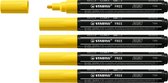 STABILO FREE - Marker Acryl - T300 - Pointe Ronde - 2-3 mm - Jaune - Boîte de 5 pcs