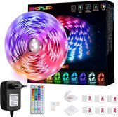 LED Strip | 5 Meter | Infrarood Afstandsbediening | Zelfklevend | 20 Basiskleuren | 8 Helderheidsniveaus | Decoratielicht