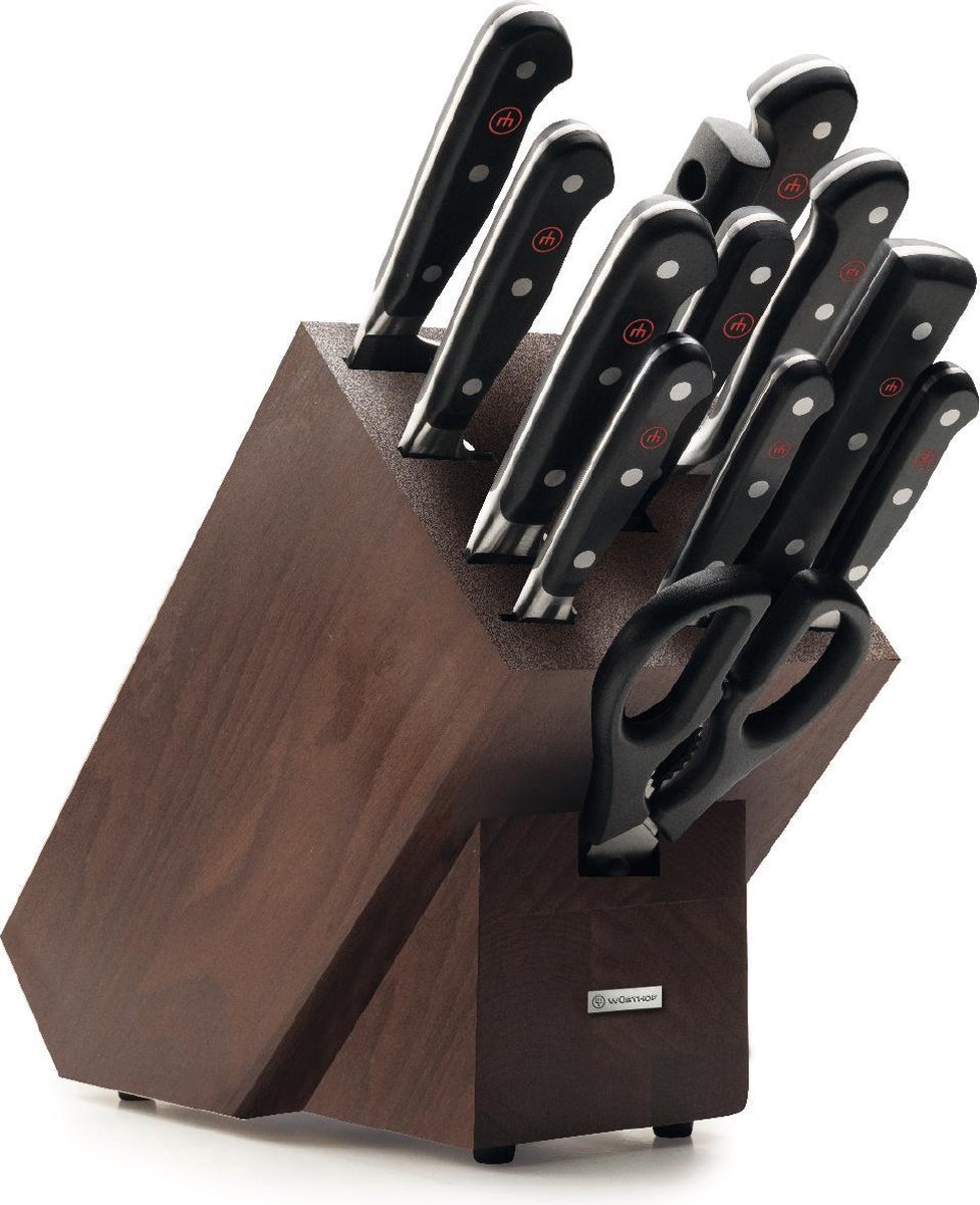Wusthof - Classic Messenset 12-delig met bruin blok