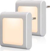 Nachtlampje | Adapter | 2 Stuks | Lichtsensor | Helderheid Instelbaar | Kunststof