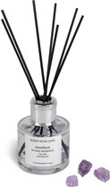 Scent With Love - Geurstokjes met kristal - Hand gemaakt -  Geurverspreider - Diffuser Amethyst - Zilver