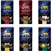 Richard Thee - Diverse Theesoorten - Theezakjes - Jasmijn - Ceylon - English Breakfast - Munt/Limoen - Rooibos - Earl Grey - 6 doosjes
