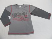 Dirkje , meisjes , t-shirt lange mouw ,grijst zwart streepje , 3 jaar 98