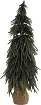 House of Seasons Kerstboom in Jute - H60 x Ø21 cm - Glitter groen