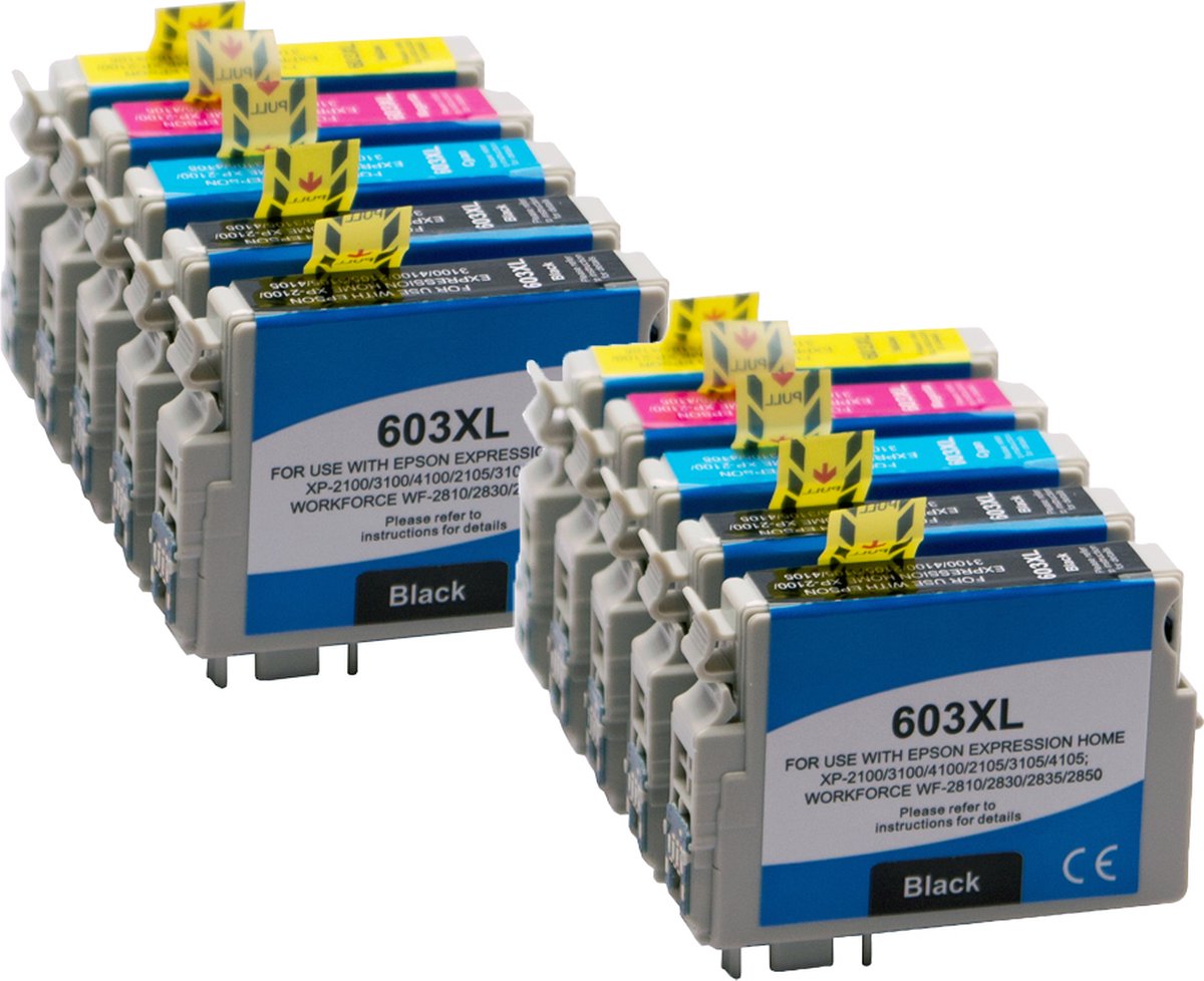 Set 10x huismerk inkt cartridge voor Epson 603XL Epson Expression Home XP-2100 Epson Expression Home XP-2105 Epson Expression Home XP-3100 Epson Expression Home XP-3105 Epso van ABC