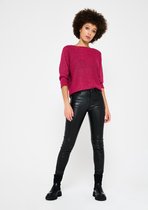 LOLALIZA Skinny broek van imitatieleer - Zwart - Maat 48