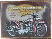 Biker Two Wheels, Move The Soul Stalen Bord 30 x 40 cm