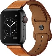 YONO Leer Lima Bandje geschikt voor Apple Watch - 38 mm - 40 - 41 - Lichtbruin