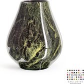 Vase Design Venice - Fidrio MOUNTAIN GREEN - vase à fleurs en verre soufflé bouche - diamètre 19 cm, hauteur 25 cm