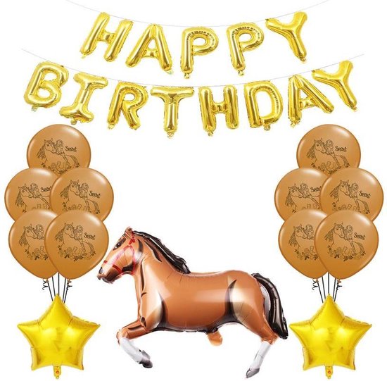 Leerling Waarneembaar Doe alles met mijn kracht Paarden feestpakket - Verjaardag paard - Paarden versiering - Feestslinger  | bol.com