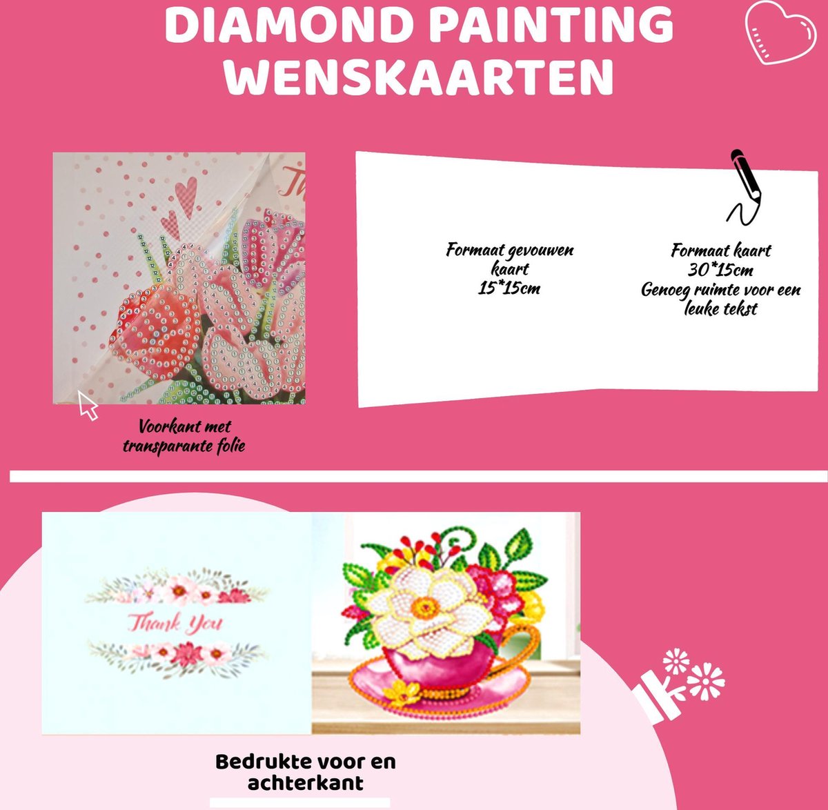 Diamond Painting Cards, 12 Pieces Diamond Art Christmas
