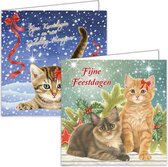 Francien Katten kerstkaarten - mapje met 4x5 stuks- set 2