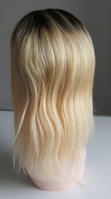 experimenteel vlam Incarijk Braziliaanse Remy pruik 14 inch - real human hair - 1b/ 613 blonde steil  haren -... | bol.com
